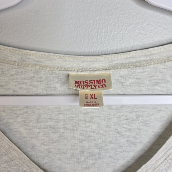 Y2k Mossimo Supply Co. Heather Gray V-Neck Long Sleeve Top - XL - Picture 3 of 5